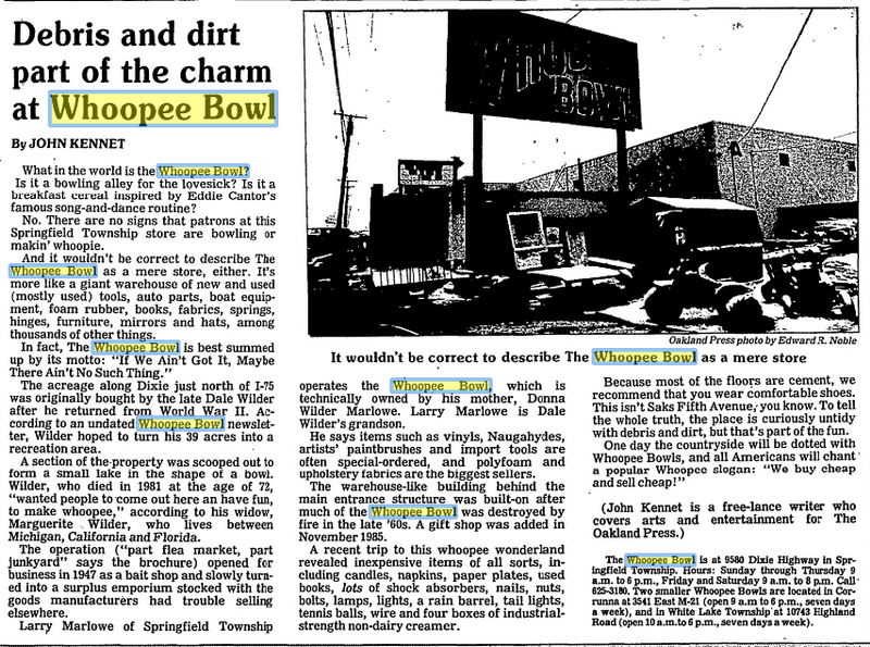 Whoopee Bowl - April 1987 Article (newer photo)